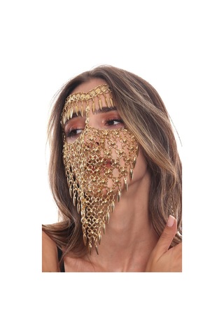 Kadın Altın Renk Kaplama Ayarlanabilir El Yapımı Peçe Altın