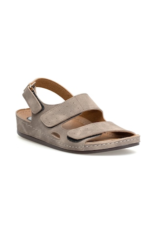 Elit Myss06-034 Erkek Düz Sandalet Vizon