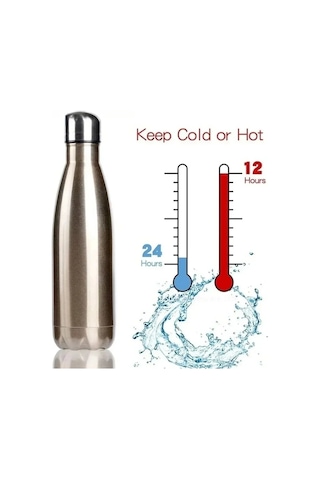 Dinosaurs 500ml Çift Duvar Paslanmaz Çelik Su Şişesi Termos Şişe Sıcak Ve Soğuk Tutun Yalıtımlı Vakum Şişesi Spor Beyaz Bej