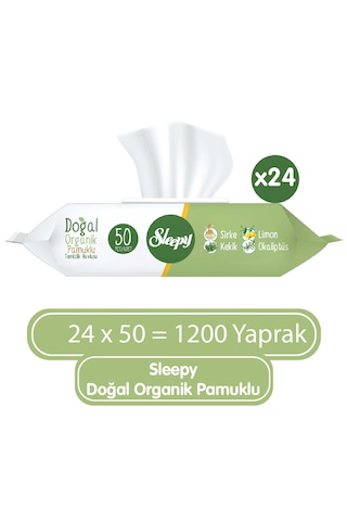 Sleepy Doğal Organik Pamuklu Temizlik Havlusu 24 X 50'Li