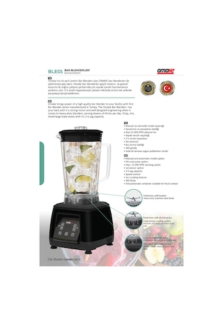 Omake BLE01/E11 2200 W Manuel Bar Blender