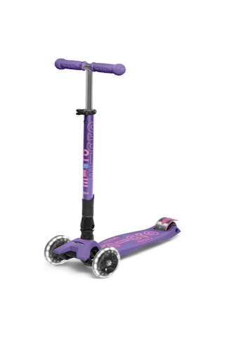 Micro Maxi Deluxe Foldable 3 Tekerlekli Scooter LED Fuşya