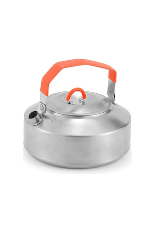 Teltree 1l Çelik Paslanmaz Kamp Çay/su Kaynatıcı, Silikon Kollü, Taşınabilir Piknik-faaliyetleri İçin Gümüş