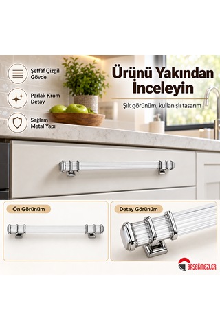 Haskan Kemer Kulp Krom/beyaz 160 Mm Krom - Beyaz