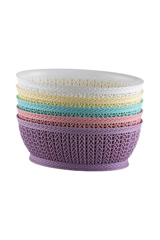 Oval Örgü Sepet 3,5lt Oval Knitting Basket 3,5 L Beyaz