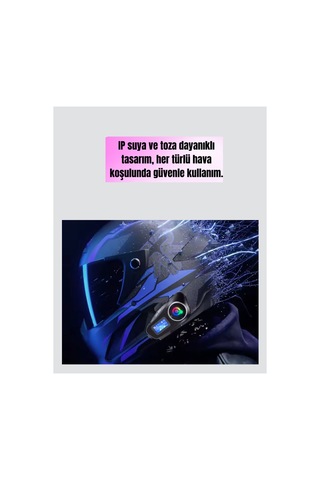Lcd Ekranlı Kask Kulaklığı Fm Ra Sd K Girişli