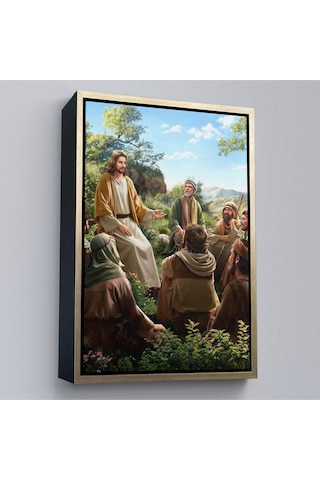 Çerçeveli İsa Mesih Havarilerine Ders Veriyor, Hristiyan Hediye Tablosu Jesus Christ -6382