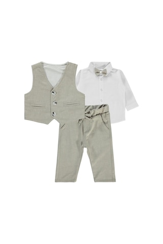 Concept Kids Concept Papyonlu Yelekli 4'lü 6-18 Ay Takım Bej
