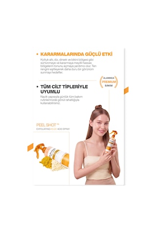 Kojik Asit İçerikli Vücut Peeling Spreyi Batık Ve Kararma Karşıtı Bakım 200ml