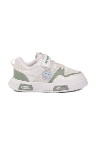 Reyber Beyaz Mint Yeşili Cırtlı Fileli Hafif Unisex Çocuk Spor Ayakkabı 026 F Beyaz-mint Yeşil