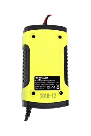 Youmex 12v6a Akıllı Akü Şarj Cihazı, Tam Otomatik, 3 Aşamalı, Soğuk/sıcak Mod, Lcd Ekranlı, Plombik Akü Onarımcı, Avrupa Standartı, Sarı