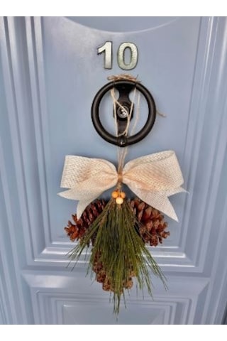 Bukosh 3 Lü Kozalak Ev Dekorasyon Kapı Süsü Krem