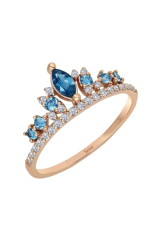 Sirius Pırlanta Ve Topaz Taşlı Elizabeth Tacı Yüzük 0847R0005