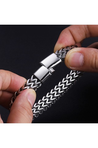 Yystore Erkek Titanyum Çelik Bileklik Ctys-4633 Moda Aksesuarları 23cm Çelik