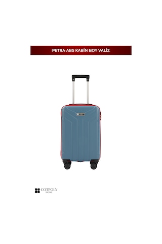 Cotpoly Home Petra Lüx Abs Kabin Boy Valiz 55 Cm Mavi Kırmızı