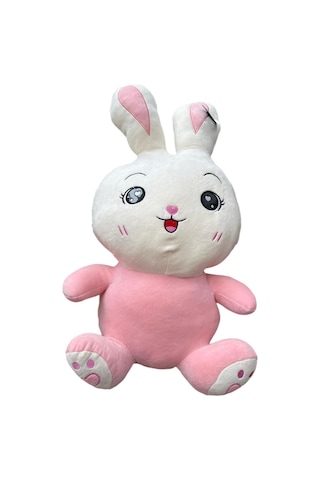 Kulaklı Gülen Tavşan Uyku Arkadaşım Peluş Oyuncak 75 Cm Beyaz