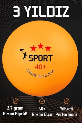 12 Adet 3 Yıldız Kutulu 40+ Gazlı Pinpon Topu Turuncu Masa Tenisi Topu Pingpong Topu