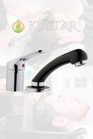 Kustar Havzalı Küvette Saç Yıkama Ankastre Lavabo Berber Bataryası Krom
