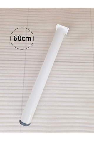 4 Adet-60cm Metal Boru Ayak-masa Ayağı-beyaz Renk-ayarlanabilir. Çap:6cm
