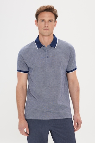 AC&Co / Altınyıldız Classics Erkek Lacı Slim Fit Dar Kesim Polo Yaka Jakarlı Tişört Lacivert
