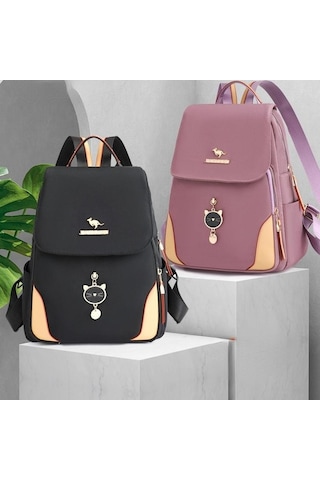 Luckydog Pembe Kadın Moda Çok Yönlü Naylon Sırt Çantaları Su Geçirmez Büyük Kapasiteli Bayanlar Sadelik Okul Çantaları Kadın Pembe