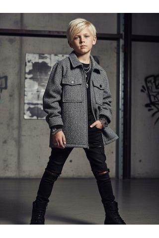 Zekids Erkek Çocuk Yumuşak Dokulu Fermuarlı İnce Mevsimlik Ceket-16691 Renkli
