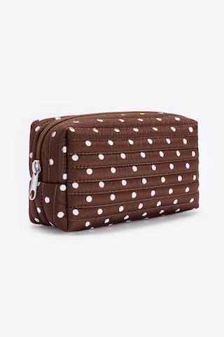 Penti Koyu Kahverengi Polka Makyaj Çantası
