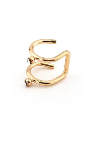 Gold Sari Renkli Earcuff Kikirdak Küpe Taşli Sarmal Ex096 Altın