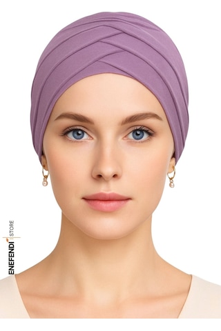 Enefendi Üçbantlı Bone Hijab Tesettür Yarım Bone Şık Hazır Çapraz Türban Dış Bone Leylak Sandy Kumaş Çok Renkli