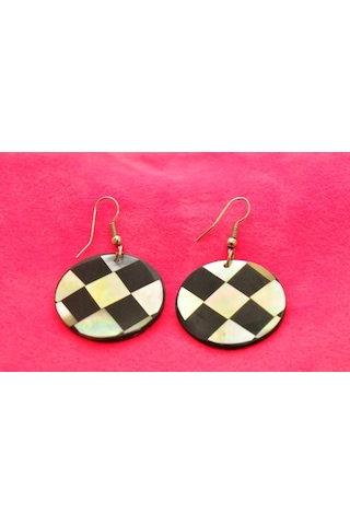 Hdmarketim Hdmarketim Sedef El Yapımı Sallantı Tasarım Yuvarlak Küpe N11.38962 Çok Renkli