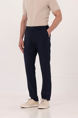 Sabri Özel Lacivert Yanı Lastikli Köprülü Kemerli Slim Fit Jogger Pantolon