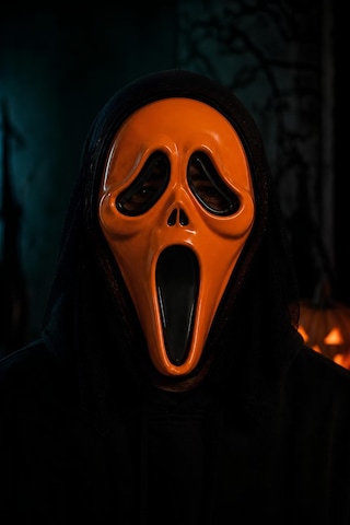 Turuncu Çığlık Korku Maskesi Halloween Cadılar Bayramı Kostüm Yüz Maskesi Tüm Yaşlar