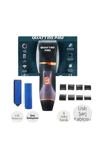 Quatro 1461 Saç Sakal Kirli Sakal Tıraş Makinası Usb Kablolu 2,5 Saat Quatro 1461 Saç Sakal Kirli Sakal Tıraş Makinası Usb Kablolu 2,5 Saat