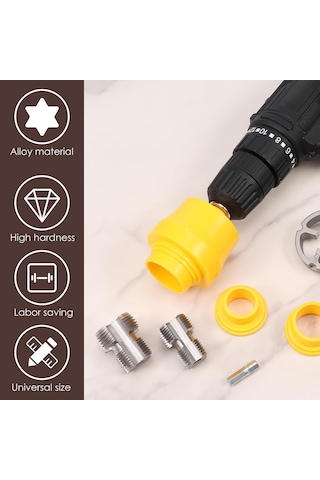 Xiyyadms Pvc Boru Rosçatma Seti Elektrikli, İç Ve Dış Rozet Aleti, 1/2"-3/4"-1" Çapları, Ppr/pvc Boruları İçin, Elektrikli Boru İle Kullanılabilir