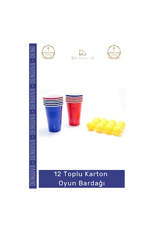 Oyunbardağı Renkli Büyük Boy Bira Kupası Karton Set Eğlenceli Aktivite Dayanıklı 12 Toplu Oyun Bard Çok Renkli