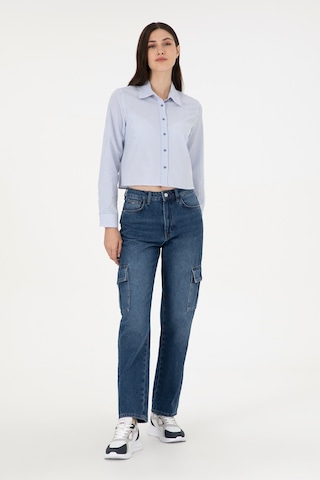 U.S. Polo Assn. Kadın Mavi Cargofit Jean Pantolon 50290929-DN0022