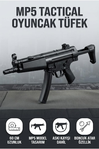 Profesyonel Seri 60 Cm Mp5 Boncuk Atar Oyuncak Silah - Siyah Boncuk Ürüne Dahil Değildir