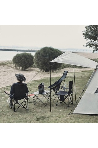 Bloomnest Taşınabilir Kamp Sandalyesi Siyah Altın - Siyah, Katlanır, Hafif, Spor, Açık Hava Altın - Siyah
