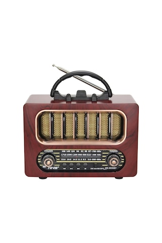 Nostaljik Ahşap Tasarımlı Bluetooth Hoparlör Fm/am Radyo Destekli Şarjlı Ve Taşınabilir Retro Radyo Model-5