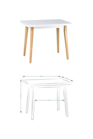 Vilinze Deniz Sandalye Avanos Ahşap Mdf Mutfak Masası Takımı - 60x90 Cm Krem