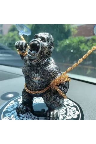 Torpido Üstü Goril-öfkeli King Kong Öpücük Vantuzla Zincire Bağlı Goril-siyah