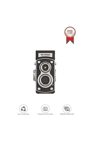 Torima CMR44 Mini Retro Dijital Fotoğraf Makinesi Siyah