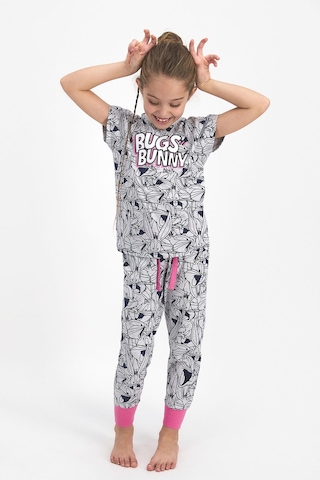 Looney Tunes Lisanslı Bugs Bunny Karmelanj Kız Çocuk Kısa Kol Pijama Takımı 5274-26627 Kar Melanj
