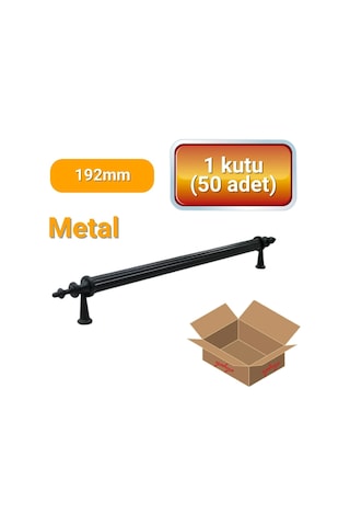 50 Adet Zirve Siyah Metal Mobilya Kulpu 192mm Siyah