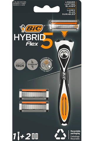 Bic Flex 5 Hybrid Erkek Tıraş Bıçağı 1 Sap + 2 Başlık (5 Bıçak)