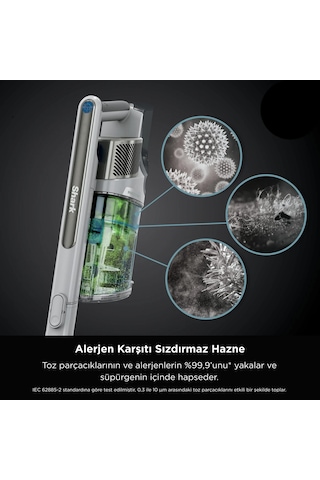 Shark Powerpro 250 W Turbo Başlıklı Şarjlı Dikey Süpürge