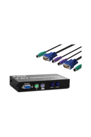 S Link Sl 325 2 Port Vga Ps2 1.8M M/M Kablolu Manuel Kvm Switch