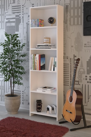 Abetemobilya 5 Raflı Beyaz Kitaplık