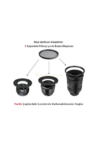 49Mm-52Mm Dönüştürücü Step Up Halka Adaptör 49-52Mm
