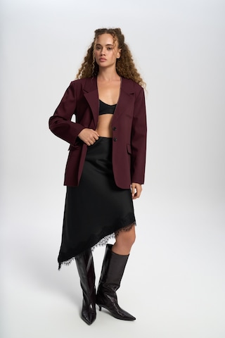 Mai Studios Co. Volda Yaka Detay Bordo Blazer Bordo